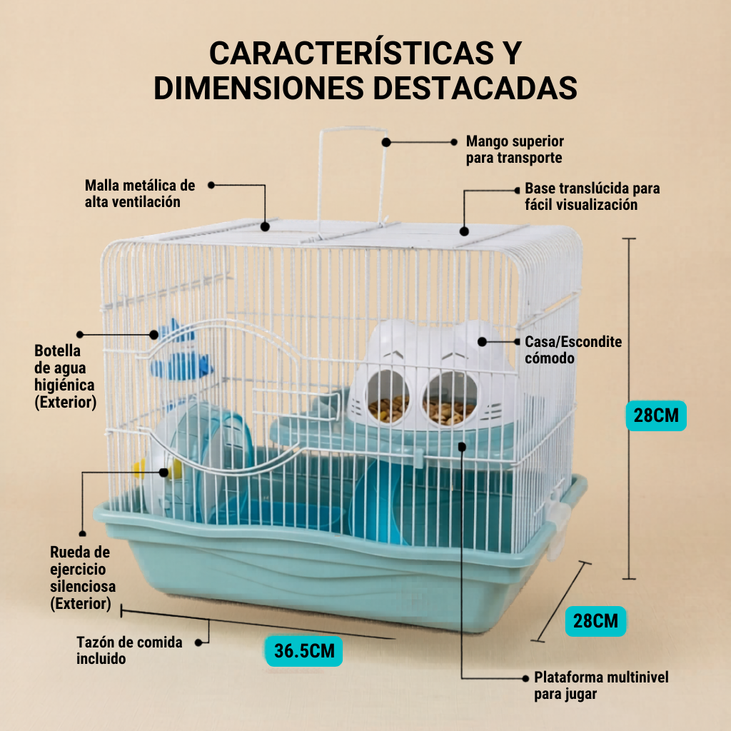 JAULA PARA HAMSTER PREMIUM