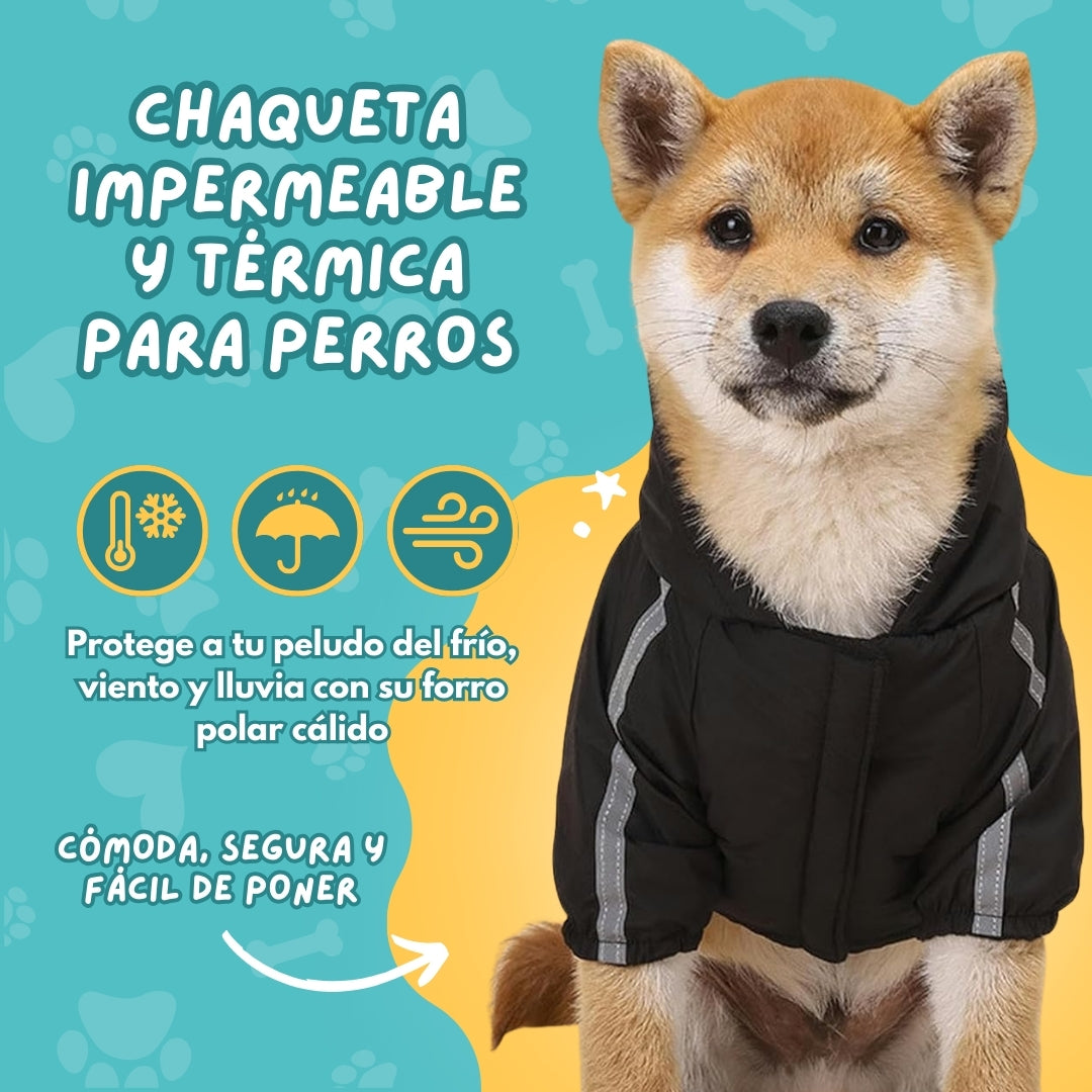 CHAQUETA TERMICA E IMPERMEABLE PARA PERROS