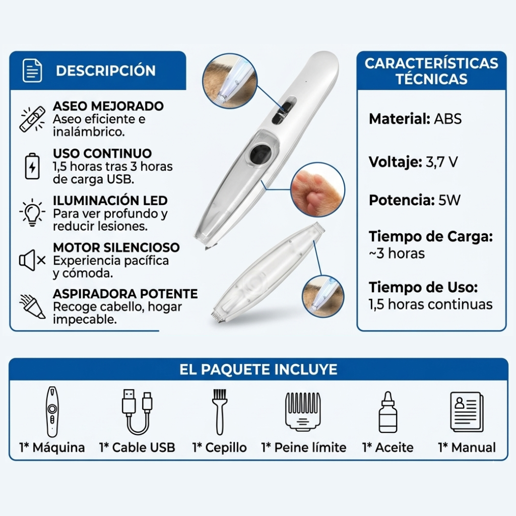 CORTADOR DE PELO CON ASPIRADORA