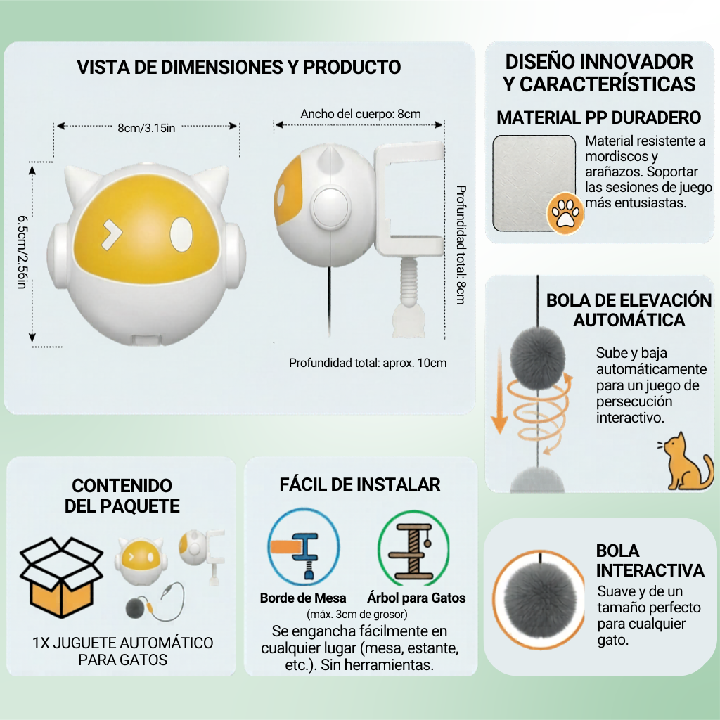 JUGUETE INTERACTIVO CON BOLA DE ELEVACIÓN