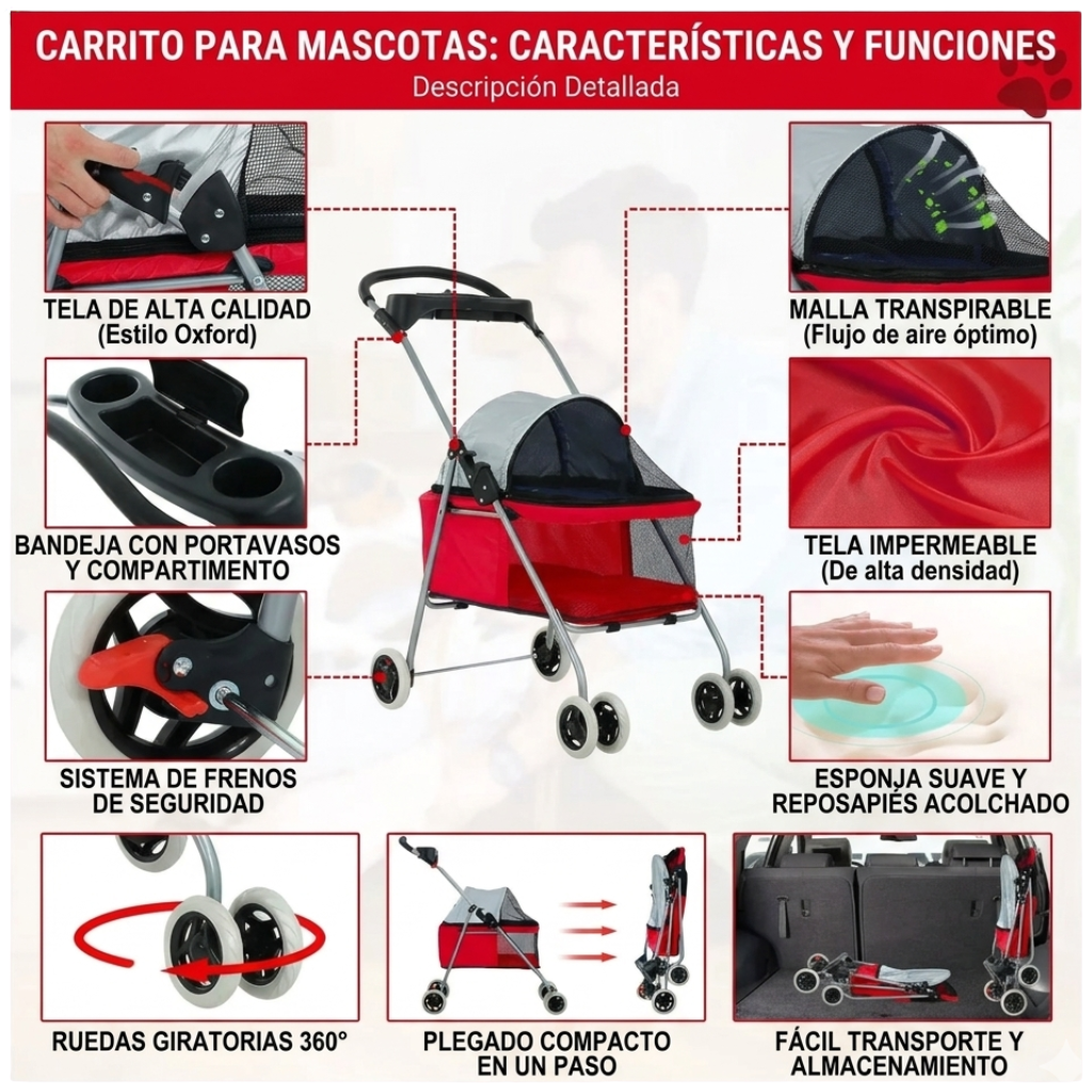 COCHE PARA MASCOTAS