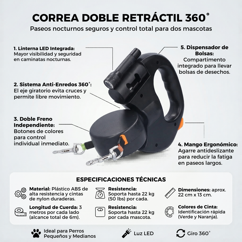 CORREA RETRACTIL DUAL