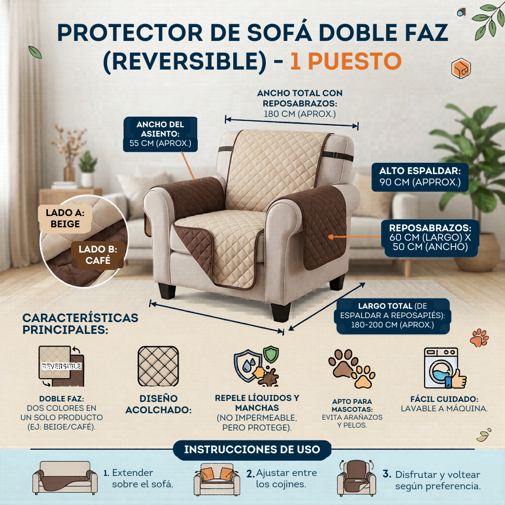 CUBRE SOFA DE (1) UN PUESTO