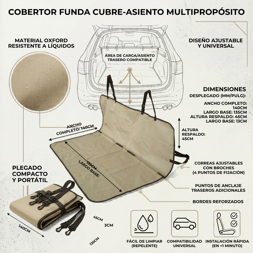 PROTECTOR PARA ASIENTO TRASERO DEL CARRO
