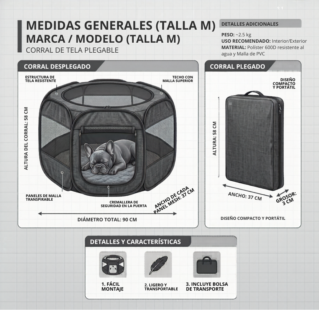 CORRAL PARA MASCOTAS PLEGABLE