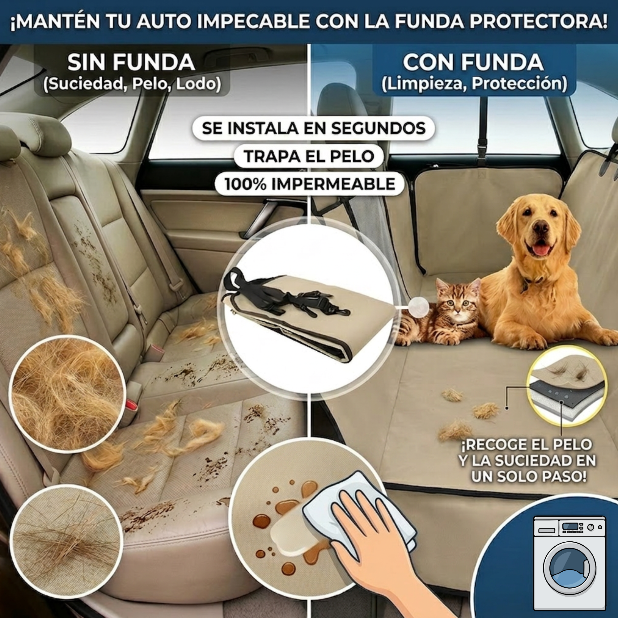 PROTECTOR PARA ASIENTO TRASERO DEL CARRO